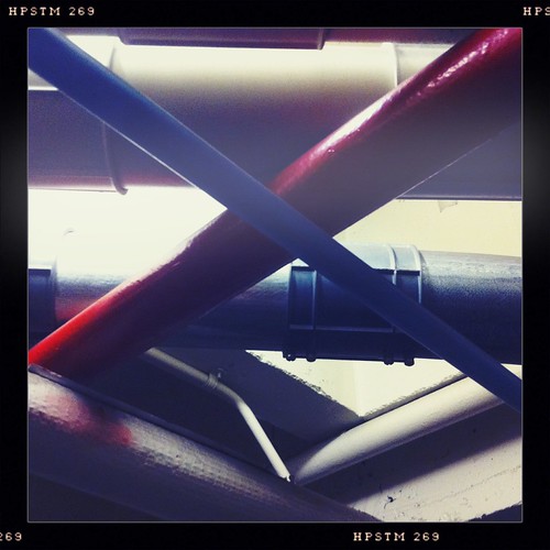 Ceiling Pipes Parking garage, Downtown Los Angeles. By