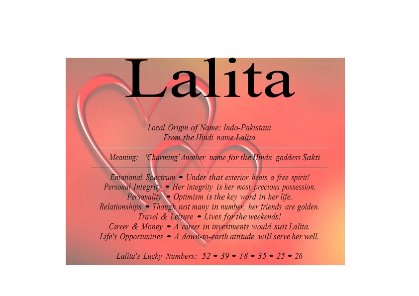 lalita_001 Lalita Local Origin of Name IndoPakistani