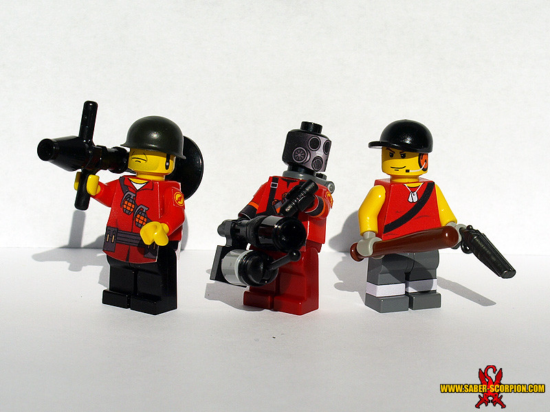LEGO TF2 Soldier, Pyro, Scout The Offensive classes Sold… Flickr