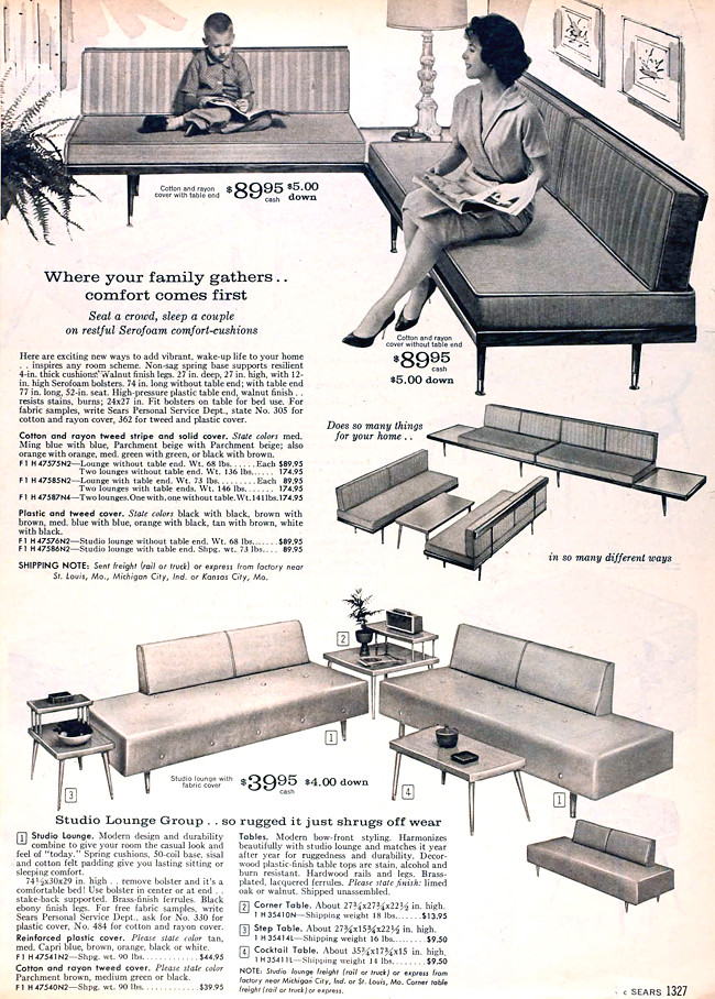 Sears 1960 Fall Catalog Living room furniture Flickr