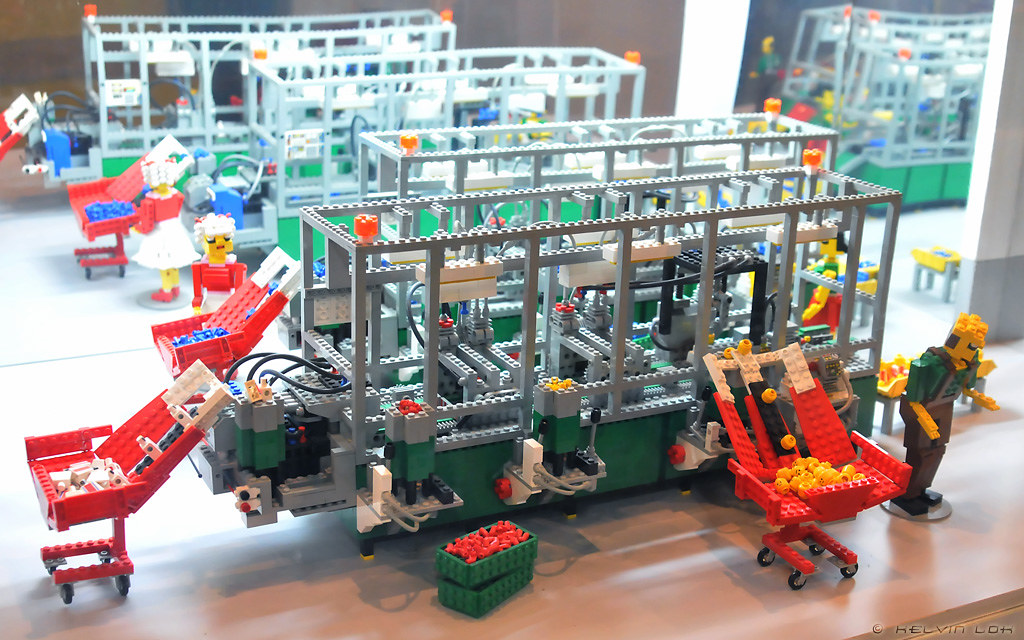 Minifig production line Lego replica of factory producing.… Flickr