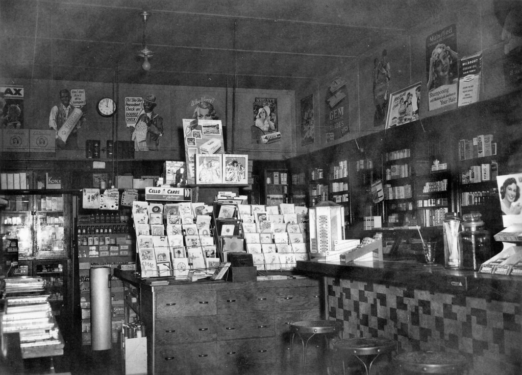 Drug store, Yorba Linda, circa 1957 Drug store interior vi… Flickr
