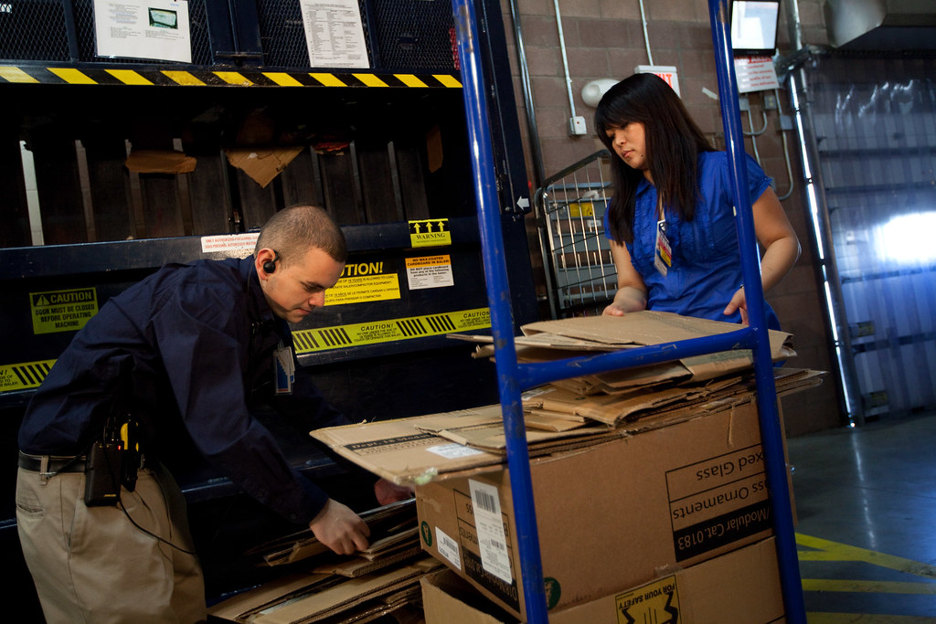 Making a cardboard bale for recycling Walmart and Sam’s Cl… Flickr