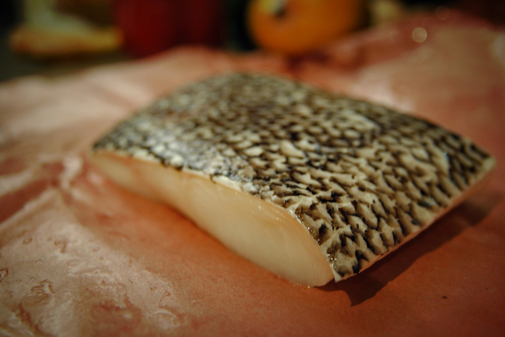 Chilean sea bass fillet Looks like houndstooth skin! More … Flickr