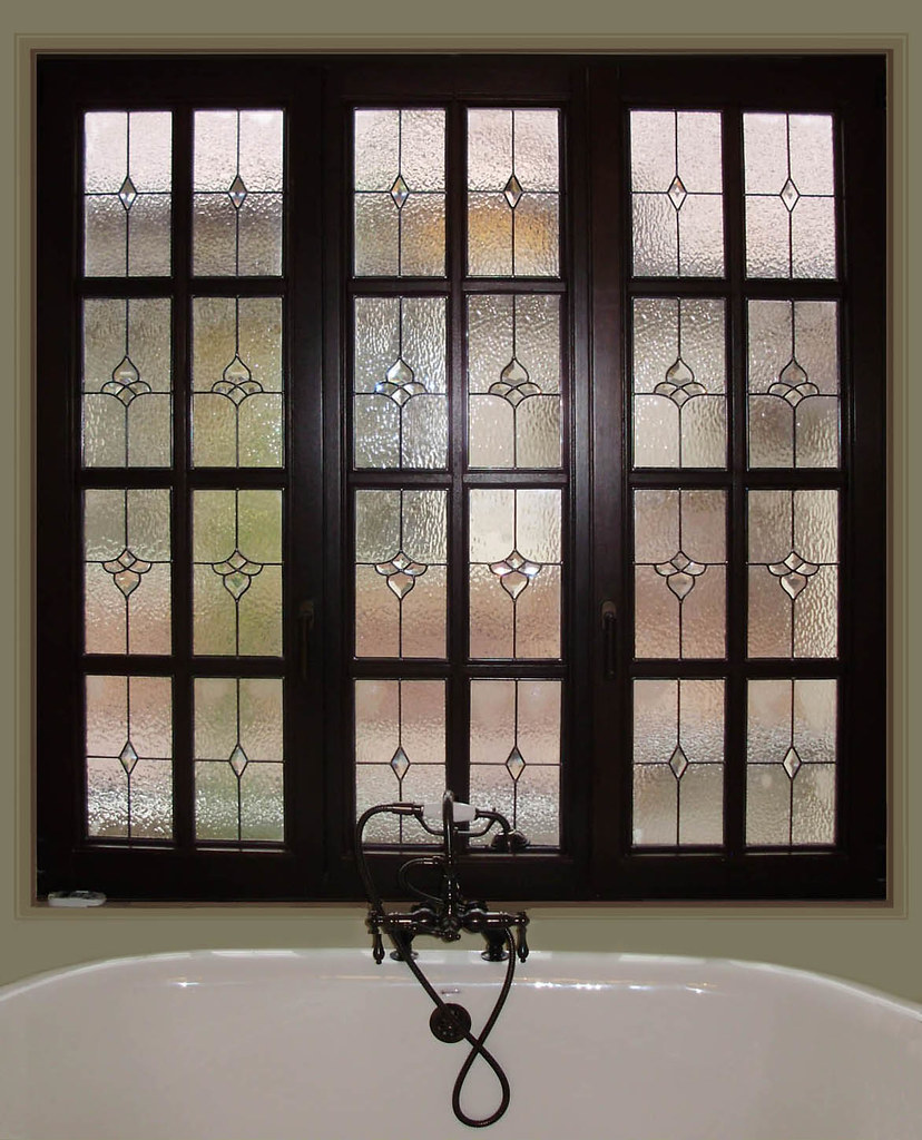 Beveled & Leaded Stained Glass Bathroom Window Panels Flickr