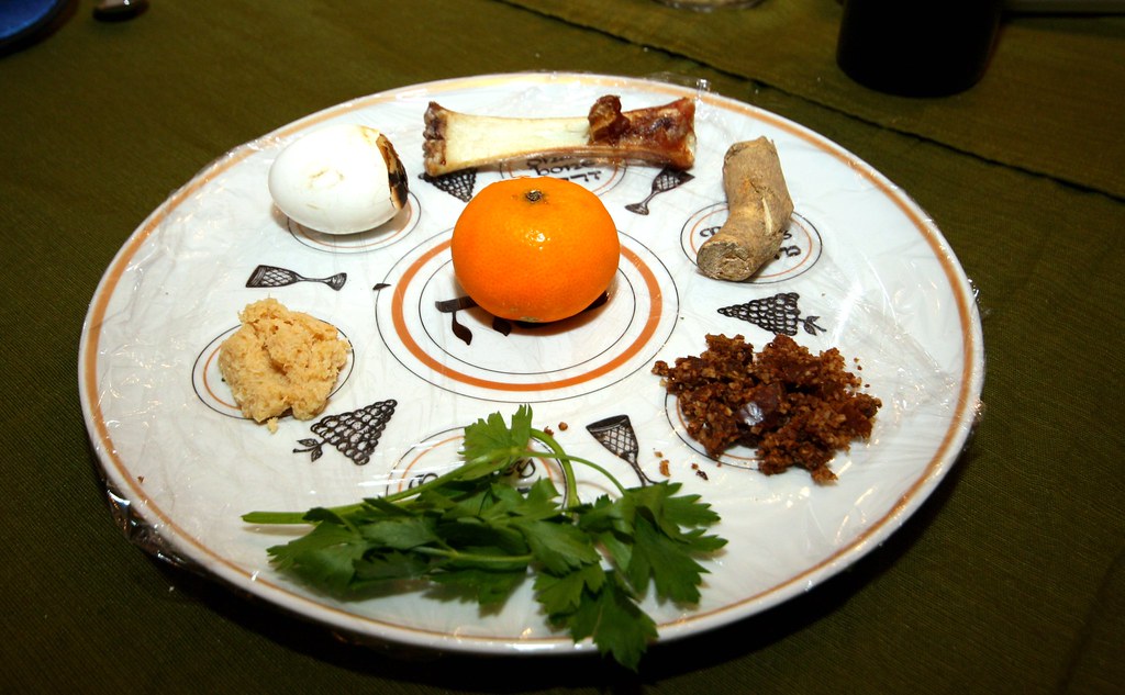 Passover Seder Plate Guess what the orange is for (It's no… Flickr