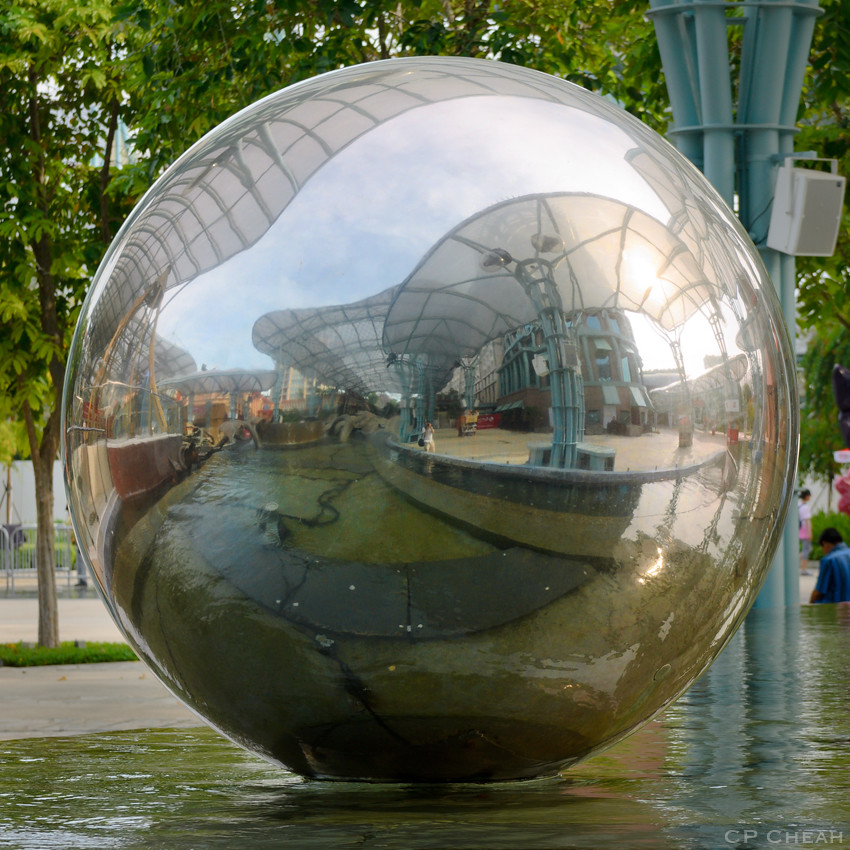 Fish Eye View Metal sphere gives a fish eye view of the Fe… Flickr