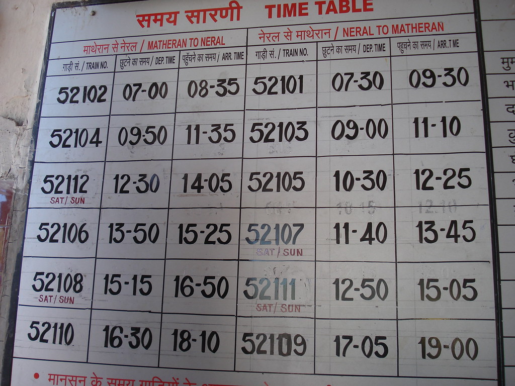 Neral Matheran Train Time Table ganuullu Flickr