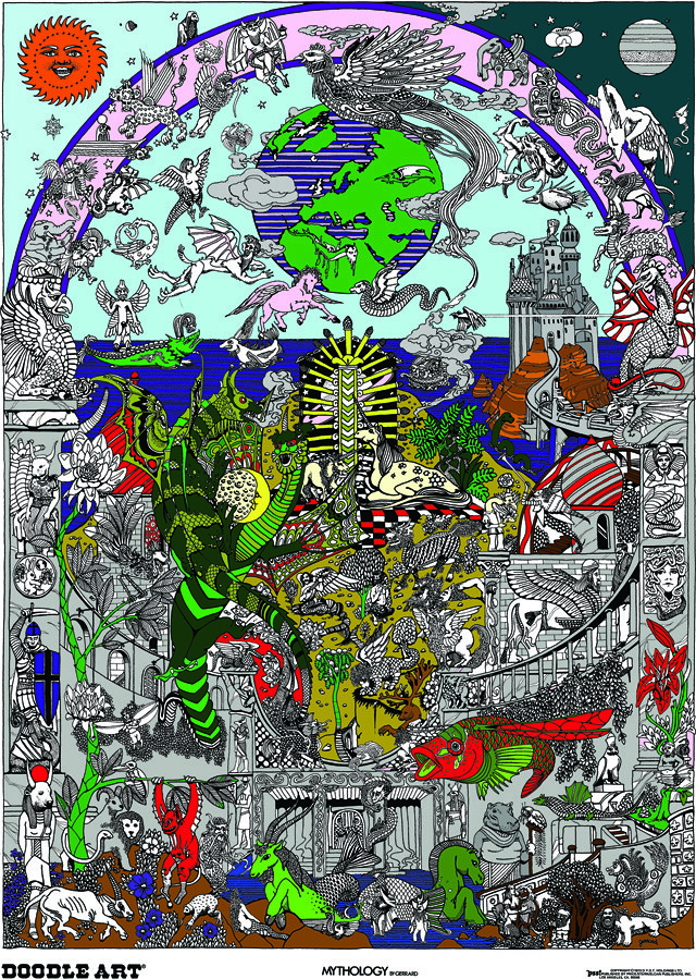 Doodle Art Mythology Coloring Page Poster This interesting… Flickr