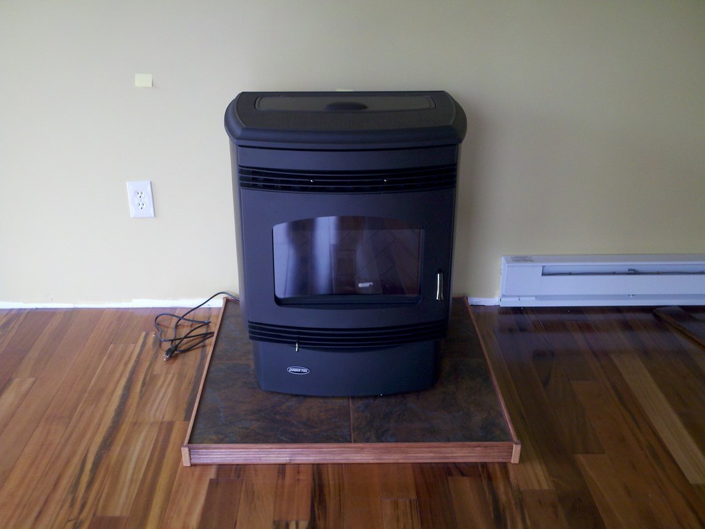 The Final Install Hearth Pad + Pellet Stove Very happy w… Flickr
