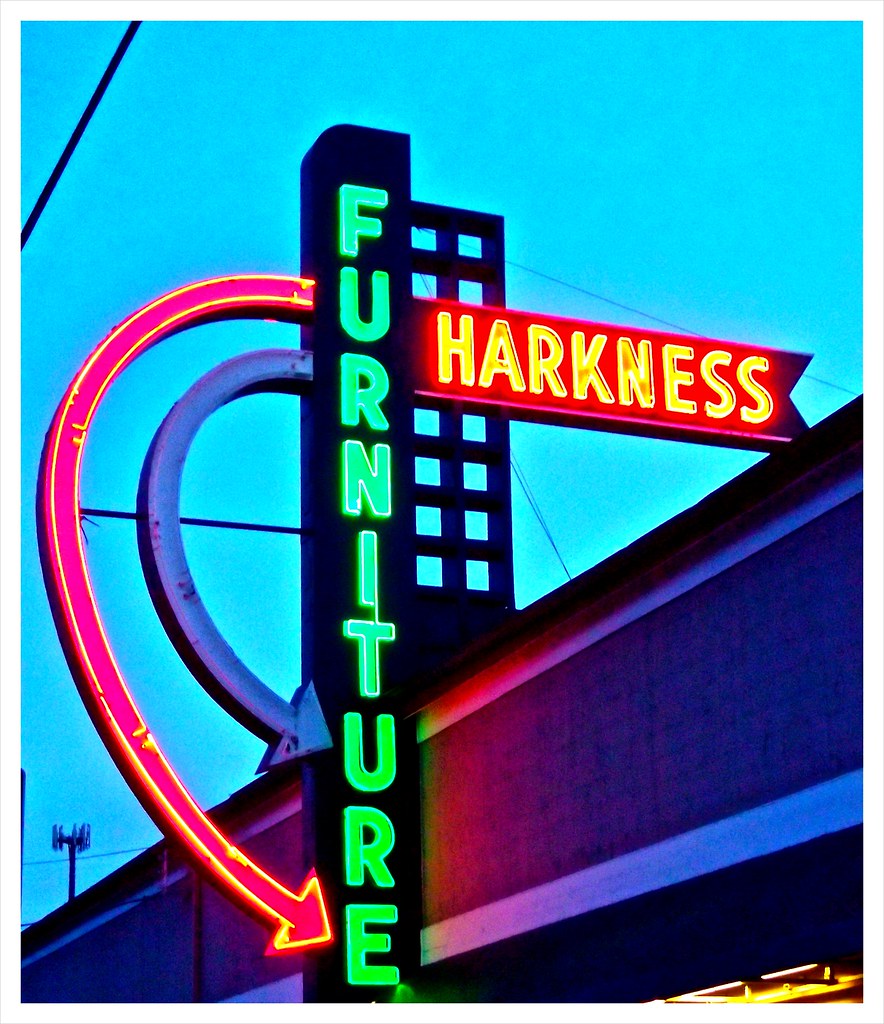 Harkness Furniture sign Classic neon sign on South … Flickr