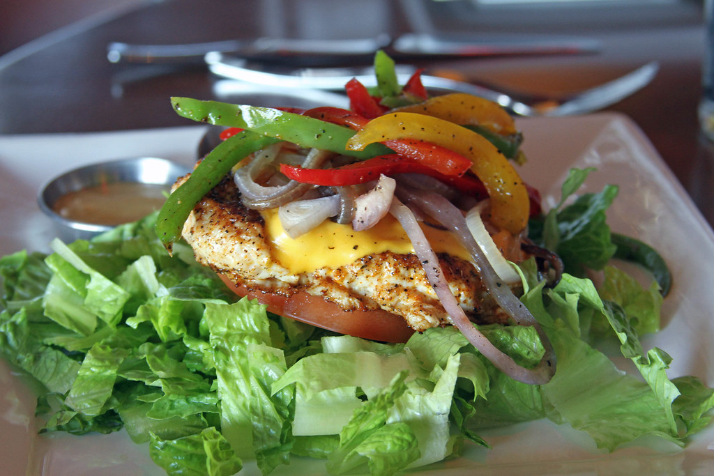 Turkey Burger No Bun American Cheese Tomato Marinated Pepp… Flickr