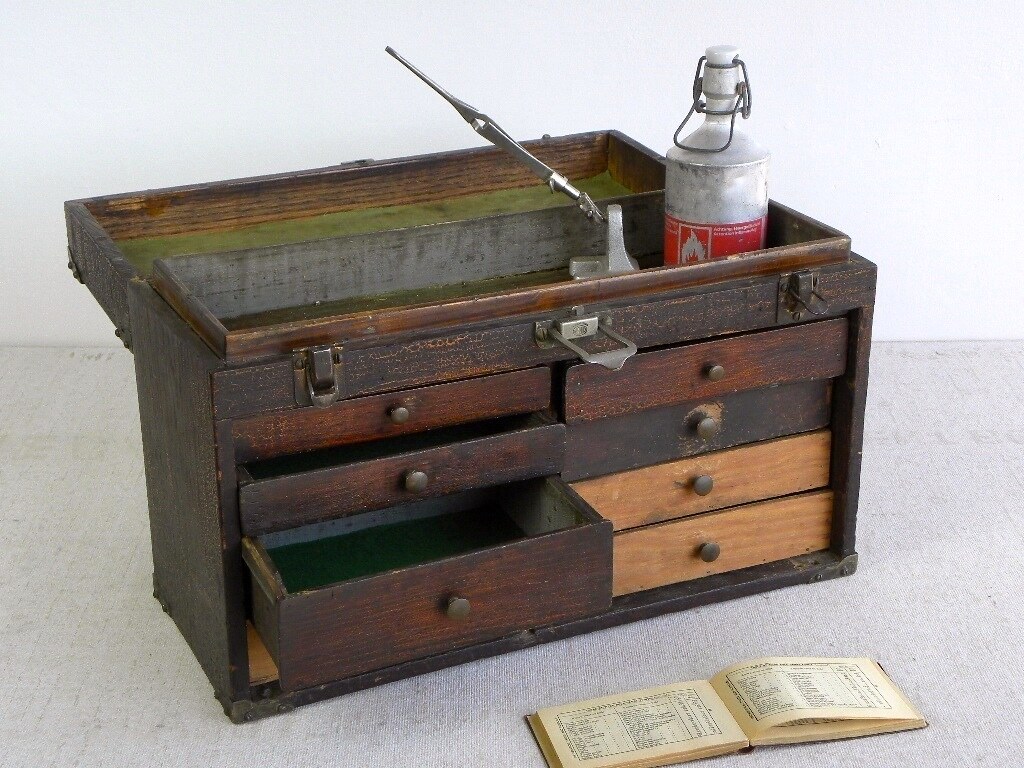 Antique Wooden Tool Chest, Machinist Tool Box CathodeBlue … Flickr