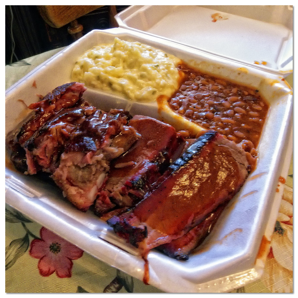 Ribs and sliced beef dinner Meshack's Barbecue in Garland,… Flickr