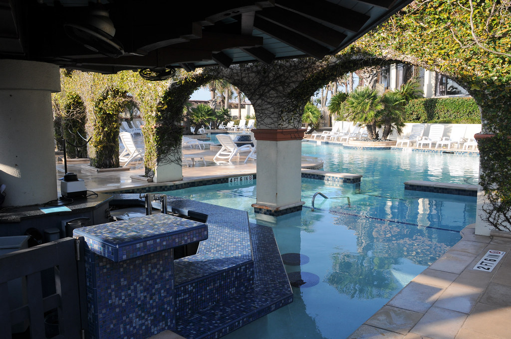 Swimming Pool Bar Hotel Galvez Galveston Texas TX Palm Tre… Flickr