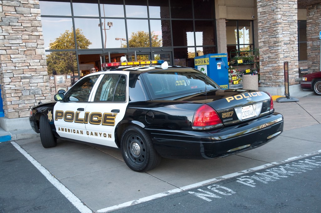 ACPD Back An American Canyon police car at a Safeway. Brian Imagawa