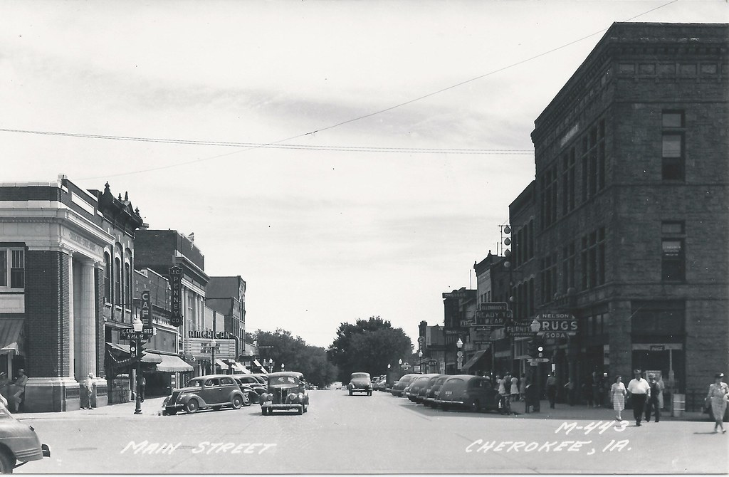 Cherokee, Iowa, Main Street, Bank, American Theater, 1940s… Flickr