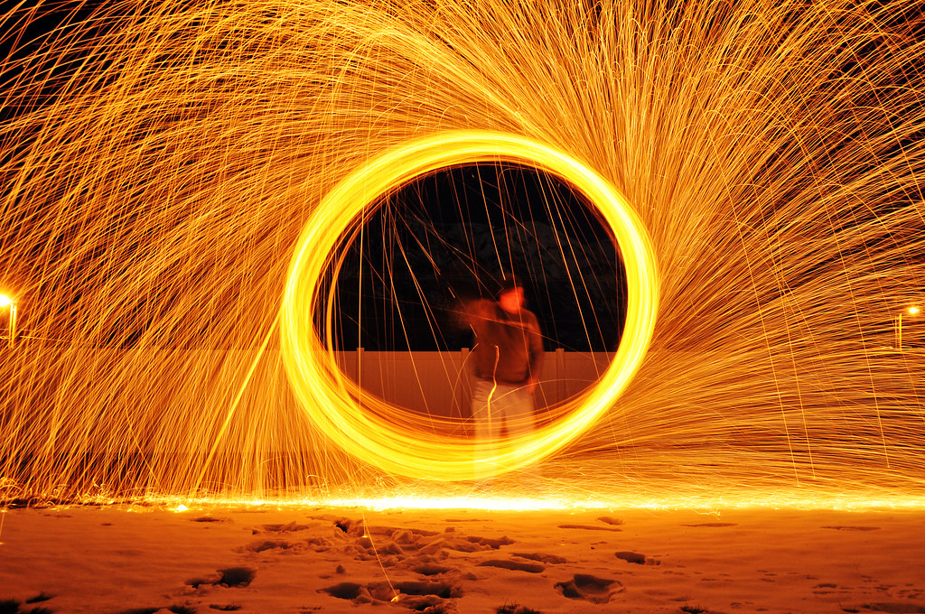fire spinning steel wool Ryan Houston Flickr