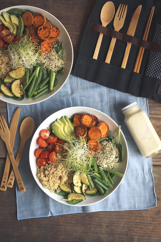 Summer Veggie Power Bowls with Lemon Garlic Tahini Dressing Tasty Yummies