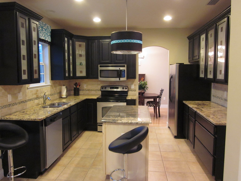 black kitchen frosted glass doors, delic… Flickr