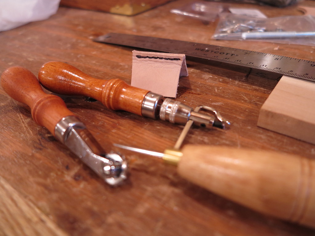 Leather My first piece of leather stitched with proper too… Flickr