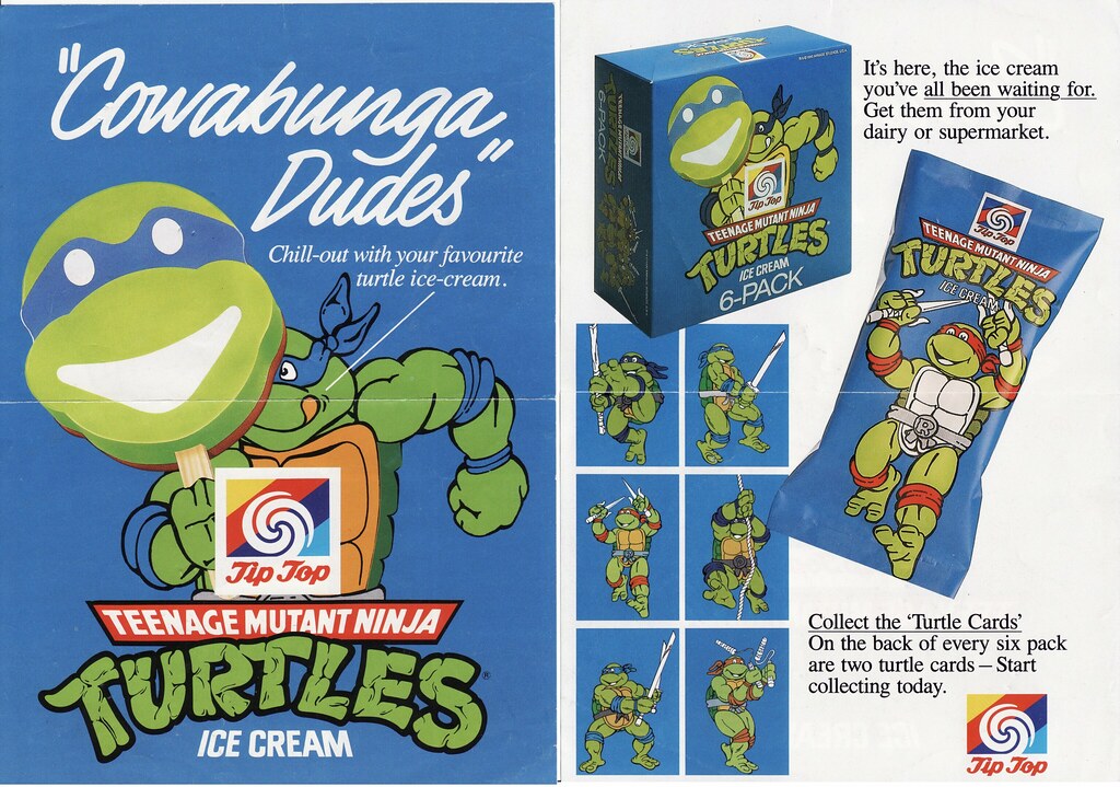 1990 TipTop Teenage Mutant Ninja Turtles Ice Cream Flyer