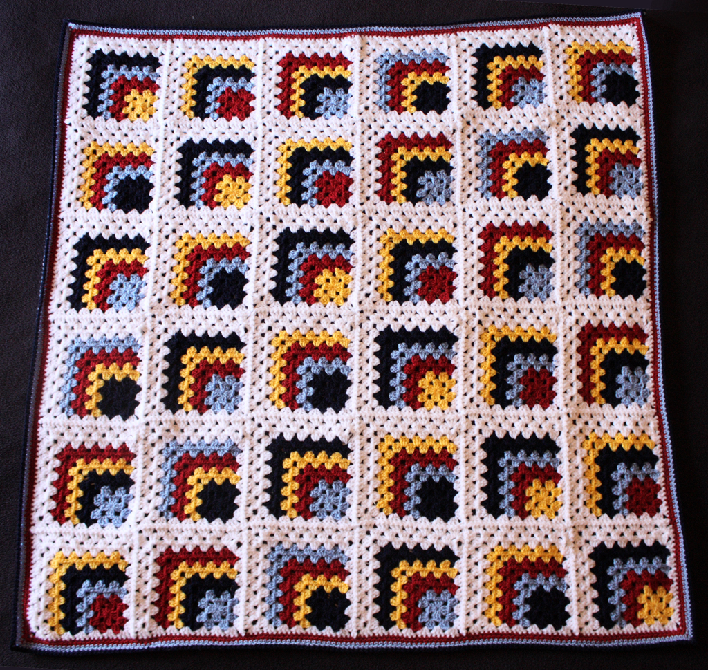 Mitred granny square blanket The mitred granny square blan… Flickr