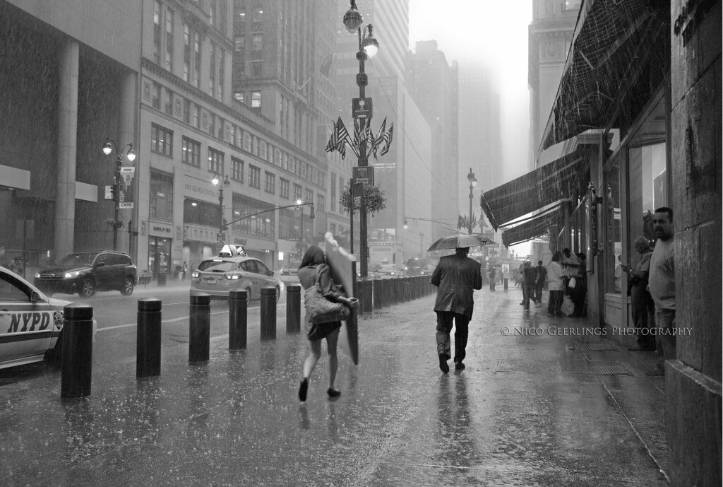 Heavy Rain on 42nd New York City All of my photographs a… Flickr