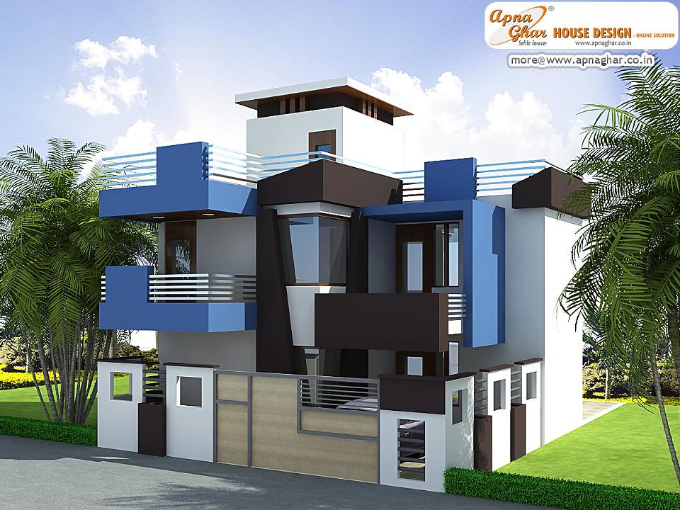 Modern Duplex House Exterior Elevation Modern Duplex