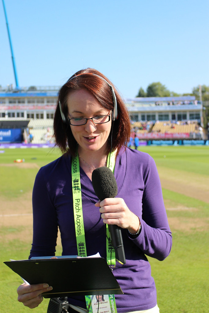 Alison Mitchell on Test Match Special at Edgbaston Flickr