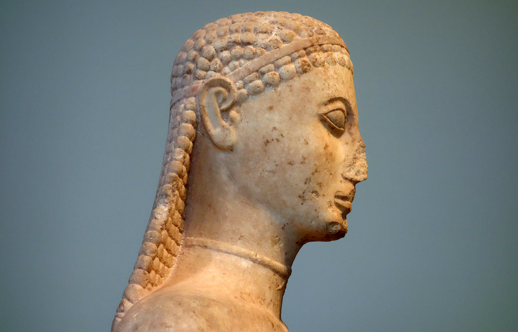 New York Kouros, detail of head (profile) Marble Statue of… Flickr