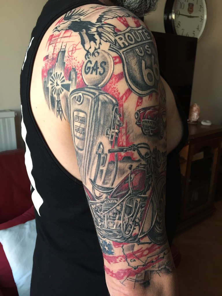 Tattoo Route 66 Tattoo by Steve Weisse Art tattoo Ludo RoadSixtySix Flickr