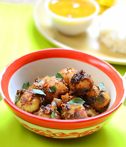 Baby Potato Fry (Small Potato Curry) Recipe Chitra's Food Book