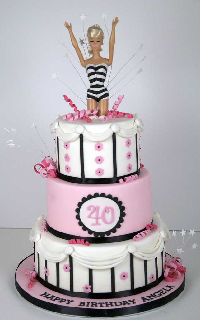 BC4001 barbie birthday cake toronto BC4001 A 3 tier
