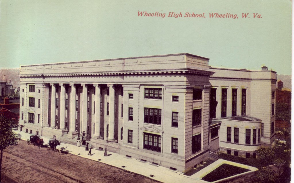 Postcard Wheeling High School circa 1930s image from Po… Flickr