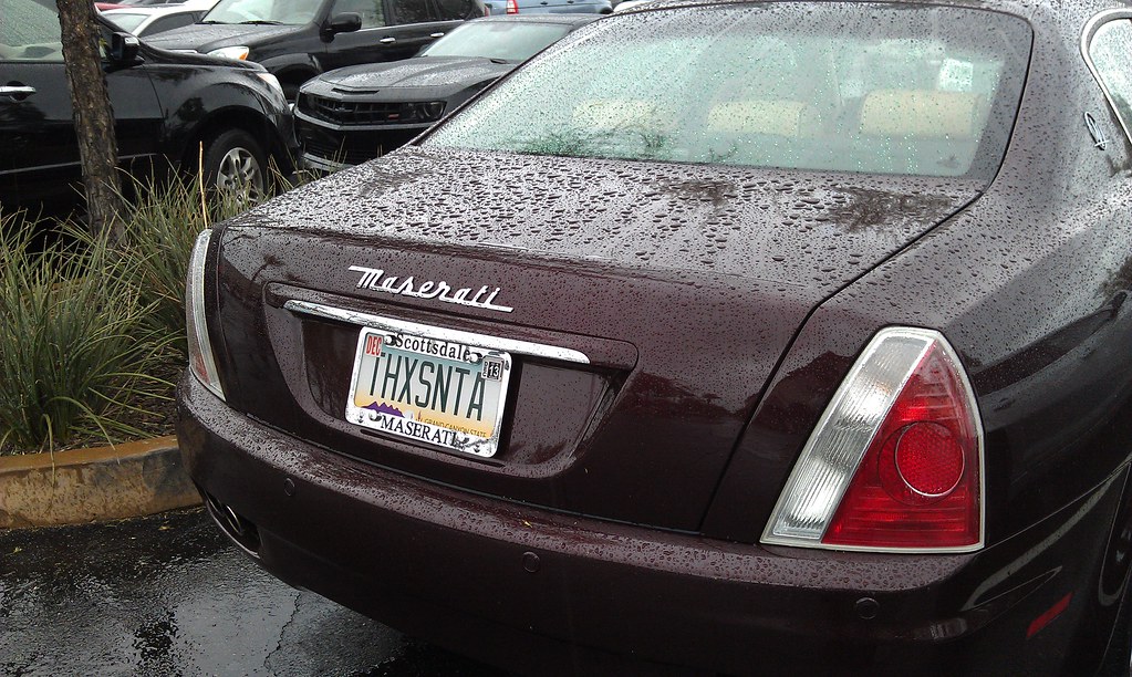 Scottsdale Maserati Love this license plate THXSNTA Dru