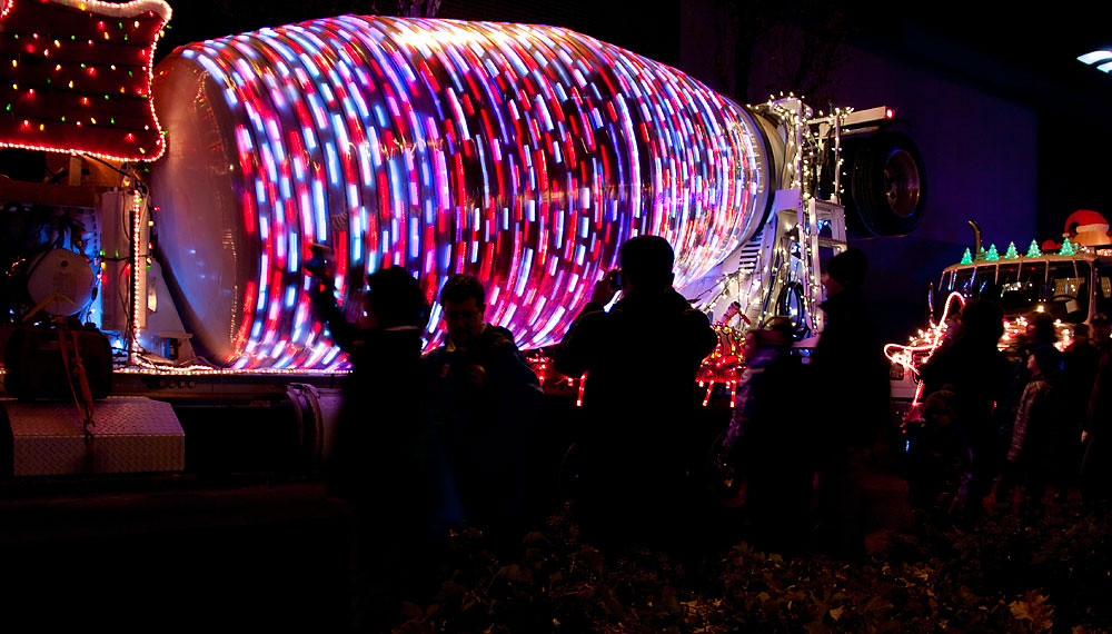 cement mixer of lights 1 Big Rig truck parade of Christmas… Flickr