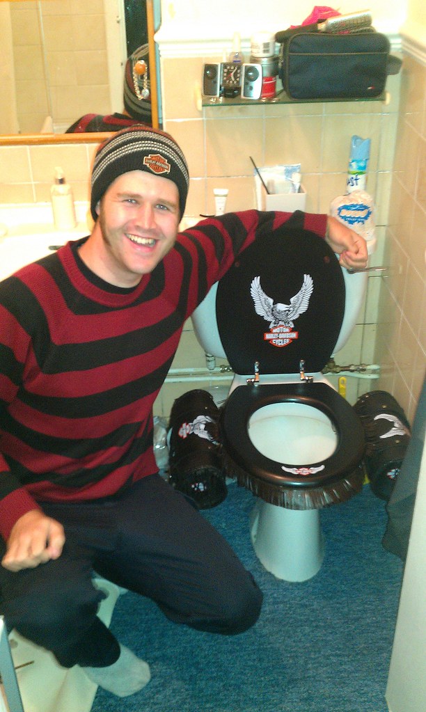 the sweet joy of a harley davidson toilet seat owner Flickr