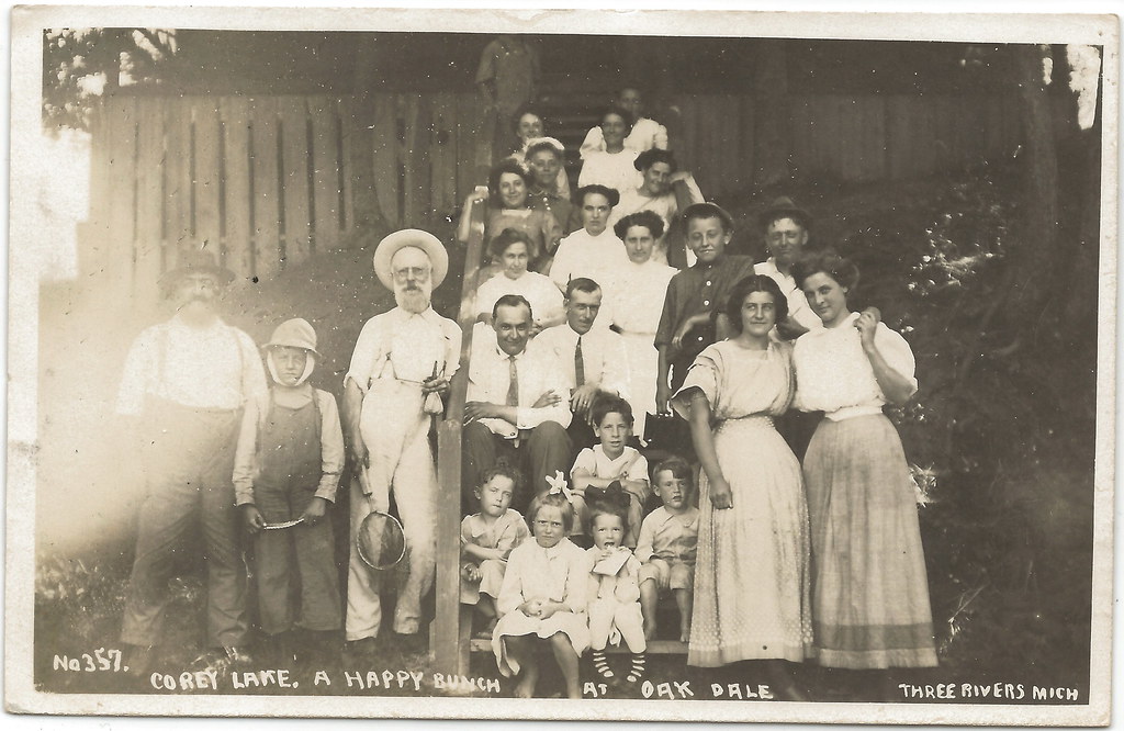 SW Three Rivers MI RPPC RARE 1909 Summer FUN Cory Lake Oak… Flickr