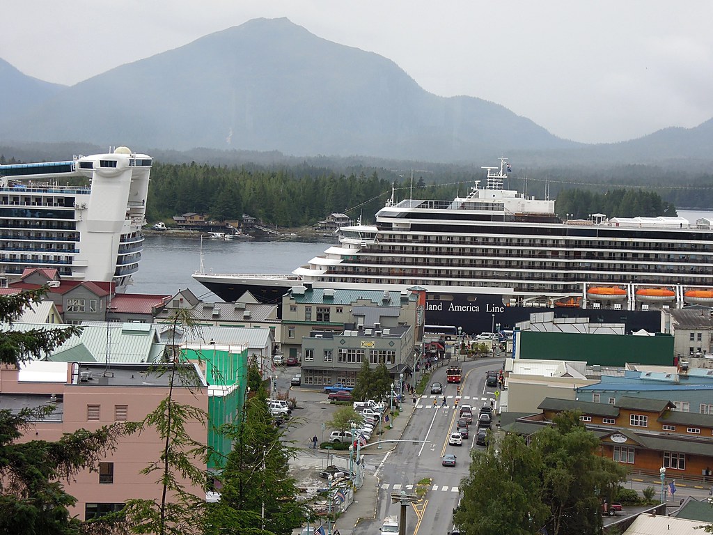 Downtown Ketchikan, Alaska Monster Cruise ships, Daddy