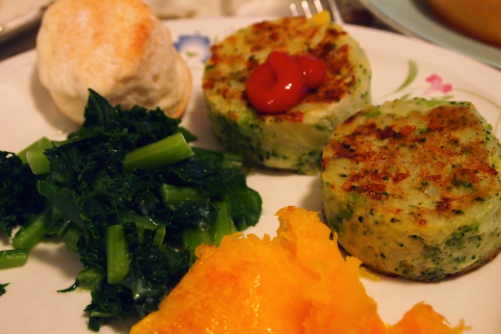 ikea broccolipotato cakes and chard Pearl Pirie Flickr
