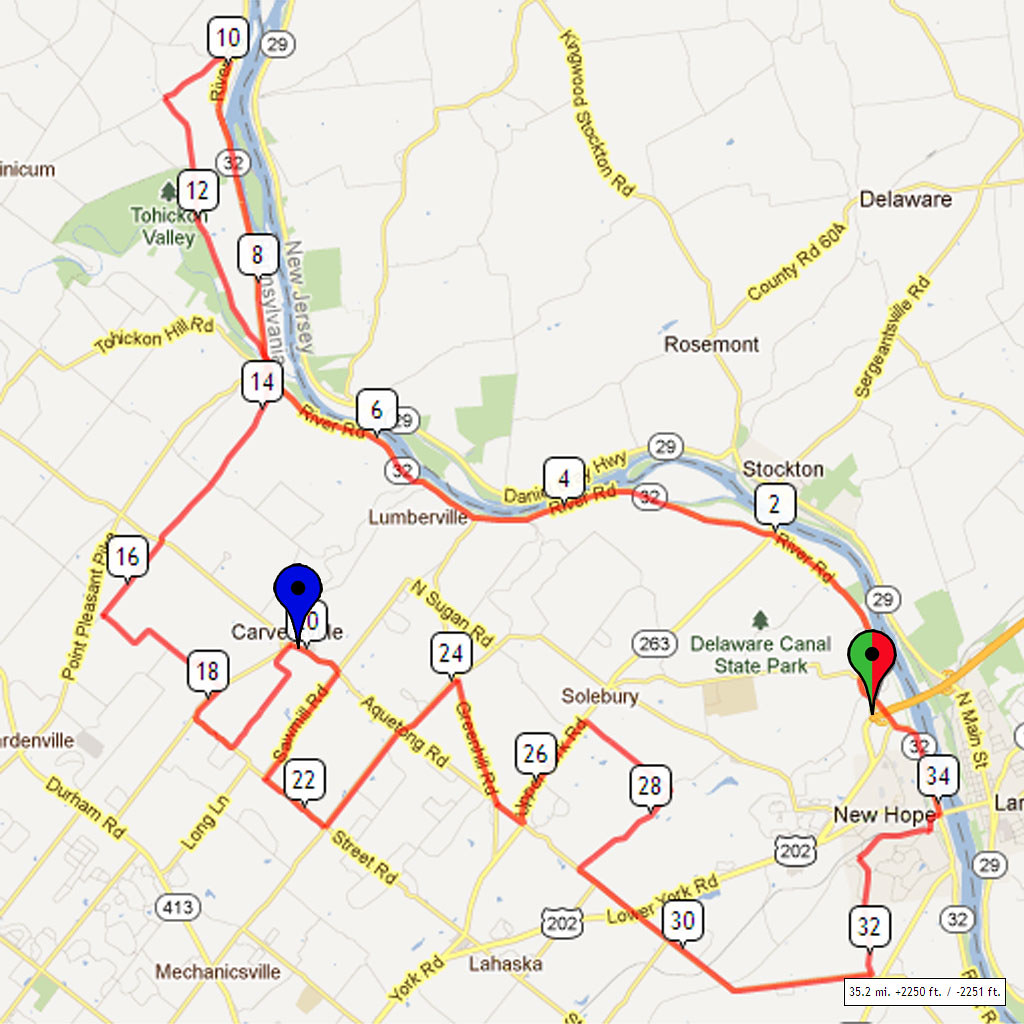 08. Bike Route Map. Canal Park, Solebury Twp, PA Distance … Flickr