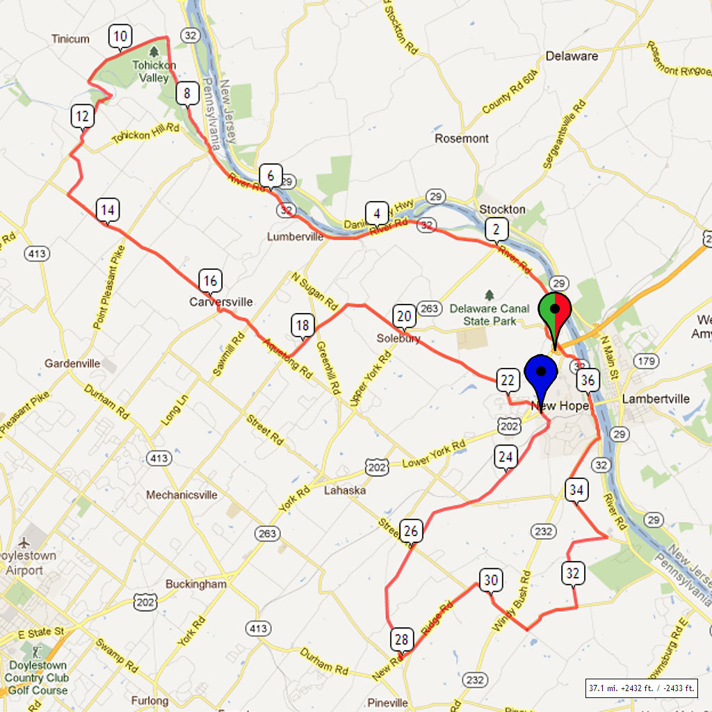 03. Bike Route Map. Canal Park, Solebury Twp, PA Distance … Flickr
