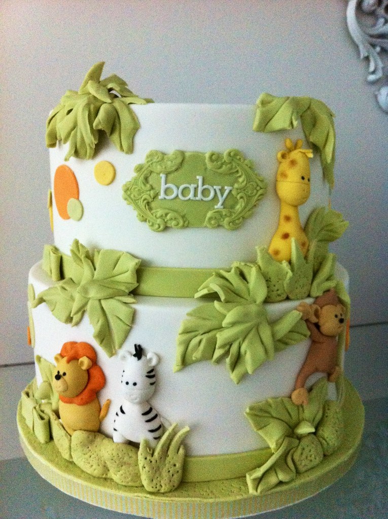 Jungle babies Baby shower cake for a jungle themed baby sh… Wicked