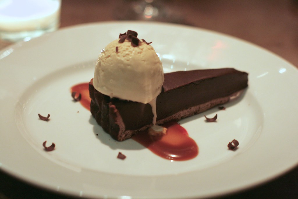 chocolate ganache tart with coffee ice cream, from ed's ch… Flickr