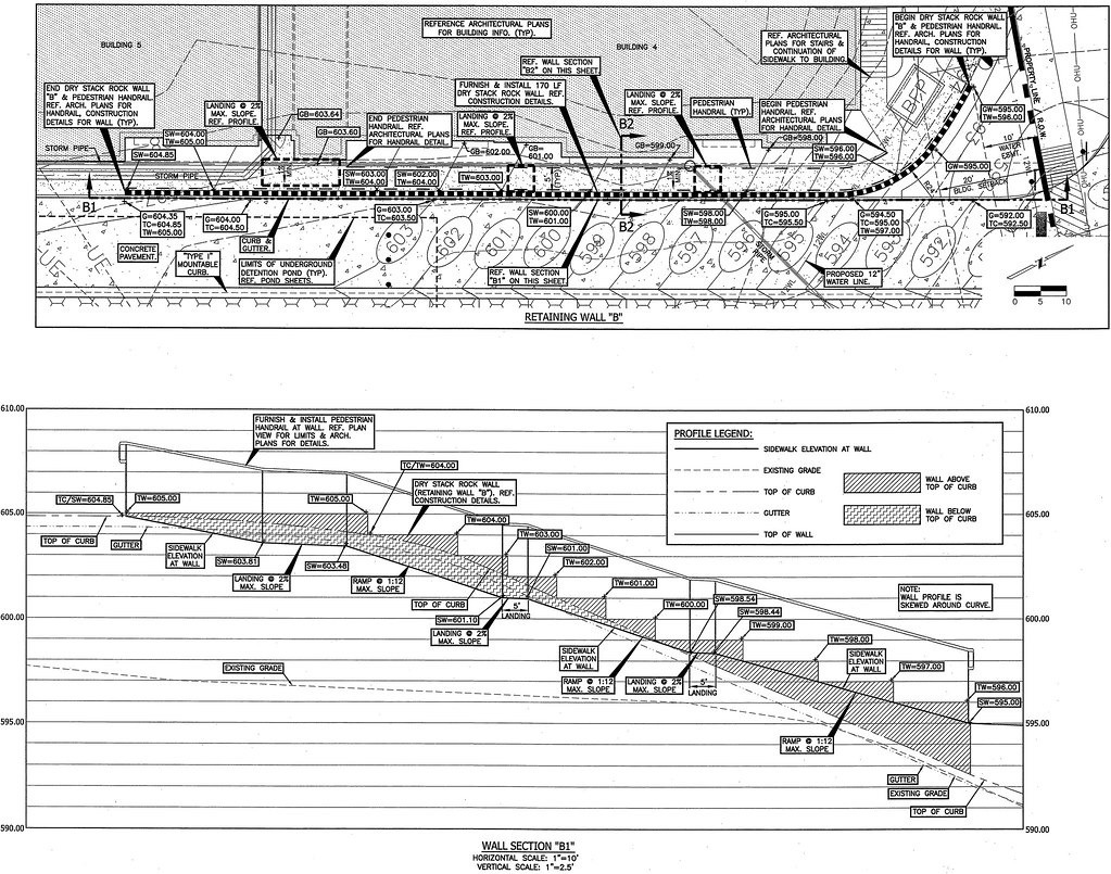 Retaining Wall (& Sidewalk) Plan & Profile Profile of the … Flickr
