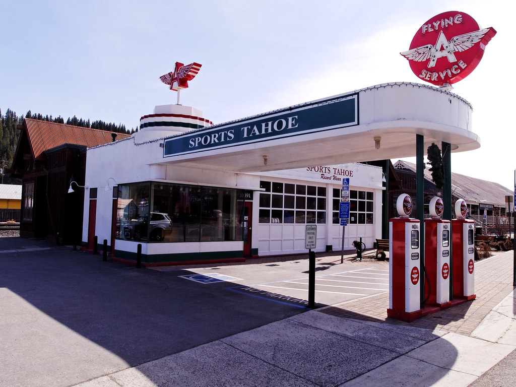 Restored Gas Station in Truckee, CA Flying A station which… Flickr