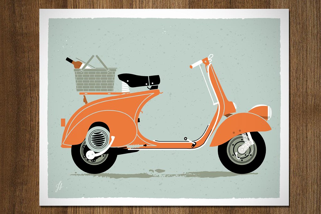 Vintage Vespa Prints One poster four 8”x10” art pr… Flickr