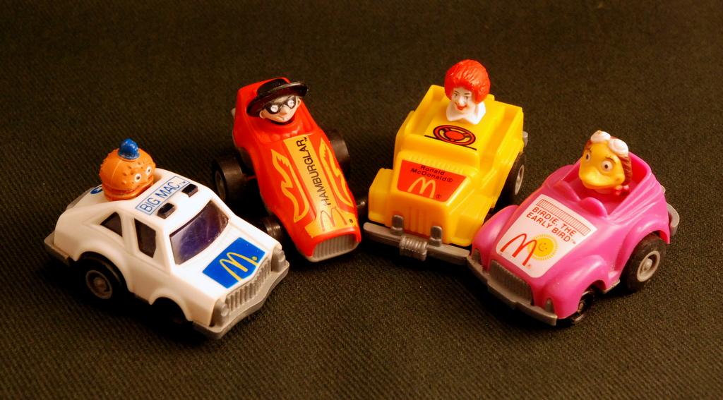 Early 1980s Happy Meal Toys, Pullback Cars A set of four p… Flickr