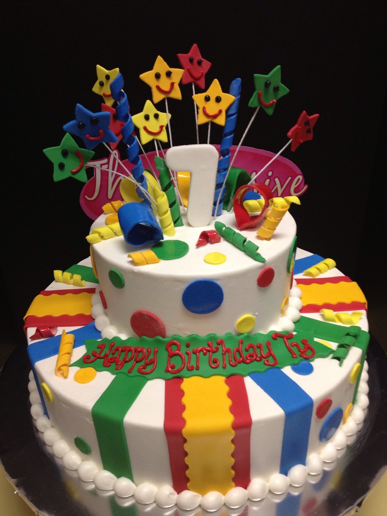 Bright colors birthday cake Exclusive Cake Shop Flickr